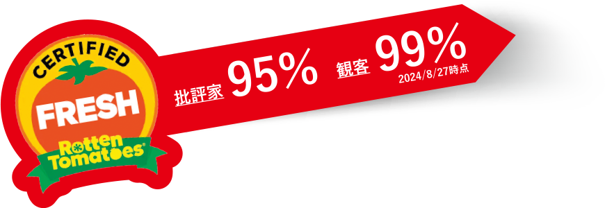 ロッテントマト批評家95％観客99％